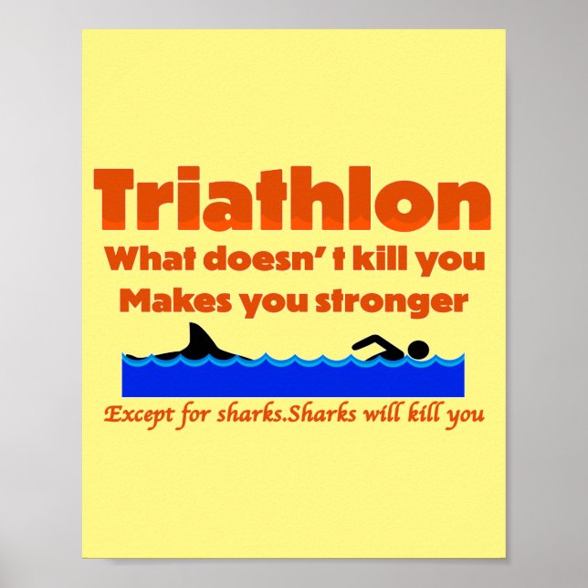 Poster Humour de triathlon (Devant)