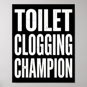 Poster Humour drôle Blague de salle de bain Toilettes bou