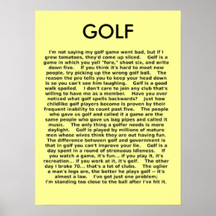Poster Humour drôle d'affiche de golf