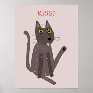 Poster Humour drôle de chat