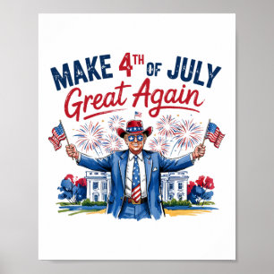 Poster Humour Drôle Trump Faire 4 Juillet Grand De Nouvea