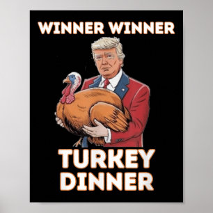 Poster Humour Drôle Trump Gagnant Dîner Dîner Turquie
