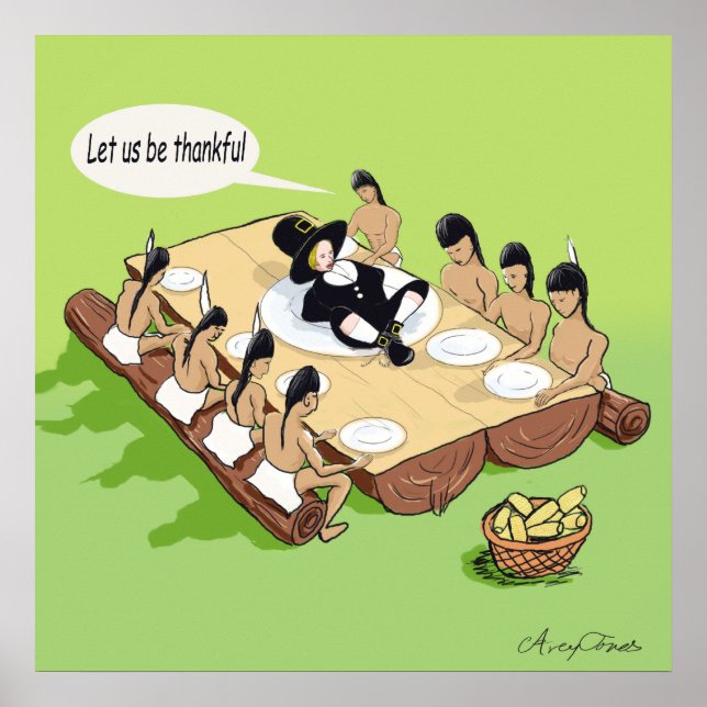 Poster Humour foncé drôle Amérindien Thanksgiving (Devant)