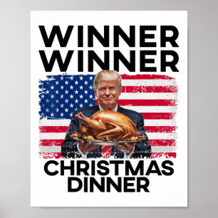 Poster Humour Funny Trump Gagnante du dîner de Noël M