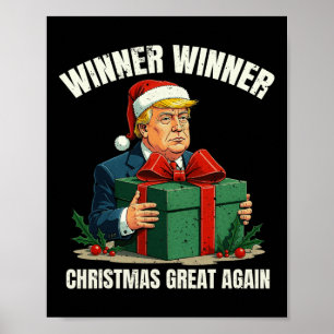 Poster Humour Funny Xmas Trump gagnant Noël Gre