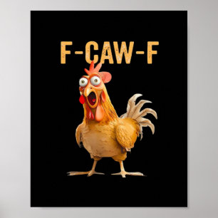 Poster Humour gothique drôle Corbeau F-Caw-F