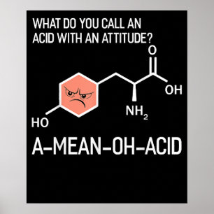 Poster Humour Nerdy Chimie Amino Acid pour femmes Hommes