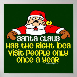 Poster Humour social de Père Noël (sombre)