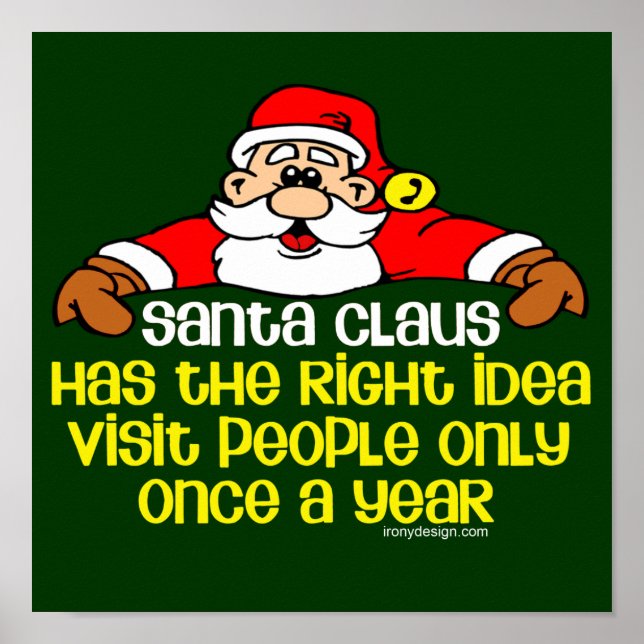 Poster Humour social de Père Noël (sombre) (Devant)