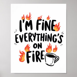 Poster Humour Sombre Relatable avec des Flammes