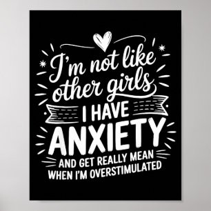 Poster Humour sur l'anxiété pour les femmes en cas de sur