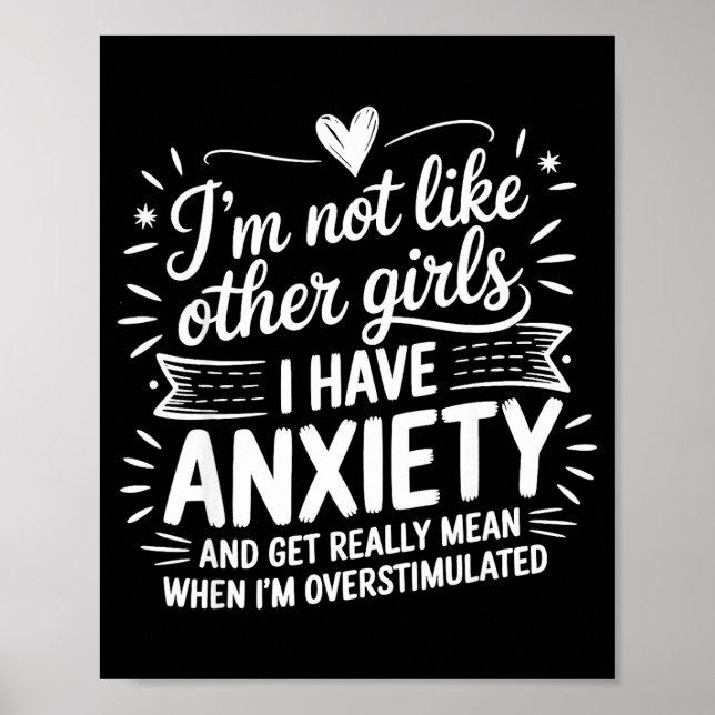 Poster Humour sur l'anxiété pour les femmes en cas de sur (Devant)
