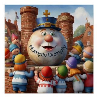 Poster Humpty Doux rime d'aquarelle en pépinière sur