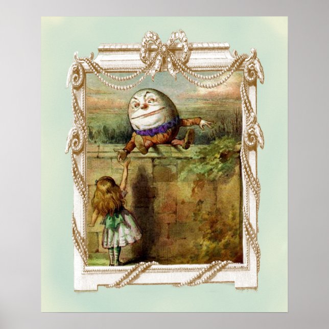 Poster Humpty Dumpty et Alice (Devant)