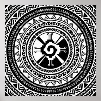 Hunab Ku symbole maya noir et or