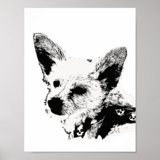 Poster - Hund mit Kerchef