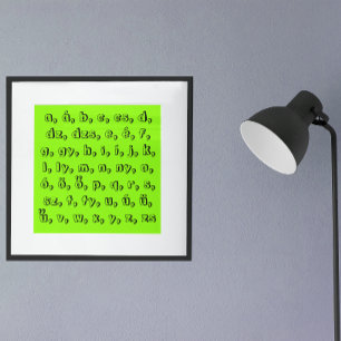 Poster Hungarian Alphabet in green