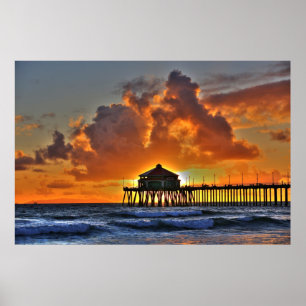 Poster Huntington Beach Pier Californie