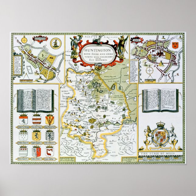 Poster Huntington, gravée par Jodocus Hondius (Devant)