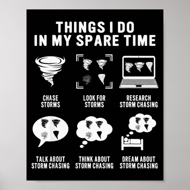 Poster Hurricane Chasing Chaser Tornado Hunter Meteorolog (Devant)