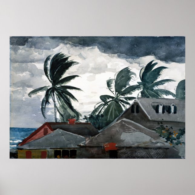 Poster Hurricane de Winslow Homer, Bahamas (Devant)