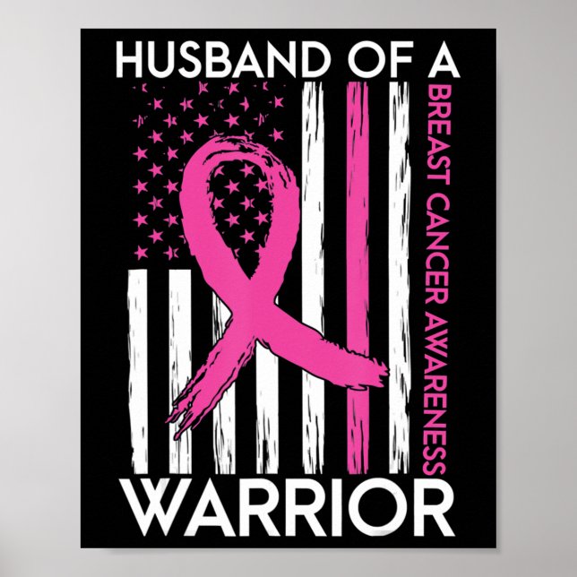 Poster Husband Of A Warrior Breast Cancer Awareness Suppo (Devant)