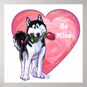 Poster Husky Saint-Valentin