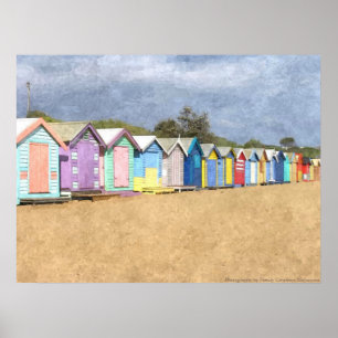 Poster Huttes de plage de Brighton