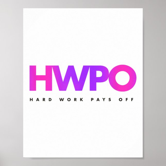 Poster Hw Hard Work Pays Off Pastel Motivational  (Devant)