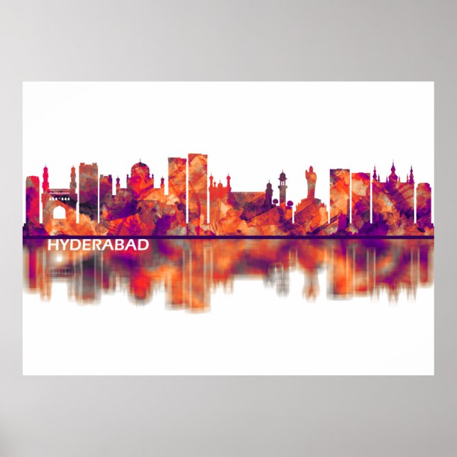 Poster Hyderabad Telangana Skyline (Devant)