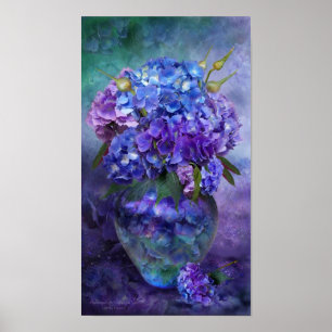 Poster Hydrangea Dans Hydrangea Vase Poster/Imprimer