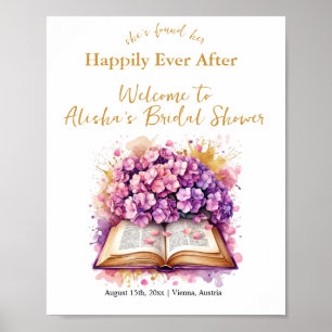Poster Hydrangea fête de mariage Happily Ever After