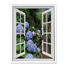 Hydrangea Garden Vue Faux Fenêtre