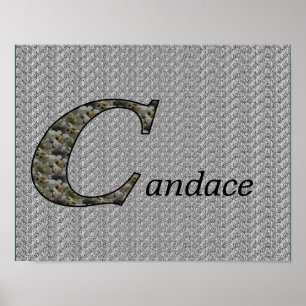 Poster Hydrangea Monogramme Initiale C Personnalisé
