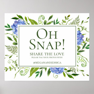 Poster Hydrangeas Bleus Oh Snap!