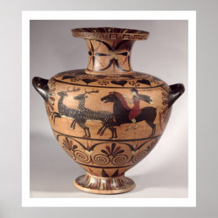 Poster Hydria, scène de chasse, Grec archaïque, figure no