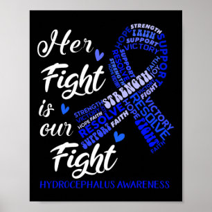 Poster Hydrocéphalie Conscience Son combat est notre comb