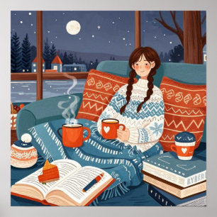 Poster Hygge Soirée Cosy _ Célébrez des nuits douillettes