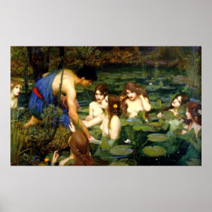 Poster Hylas and the Nymphs (1896) ~ Fine Art Canvas