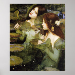 Poster Hylas et l'affiche des nymphes par John W. Waterho