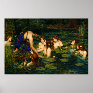 Poster Hylas et les Nymphes par John William Waterhouse