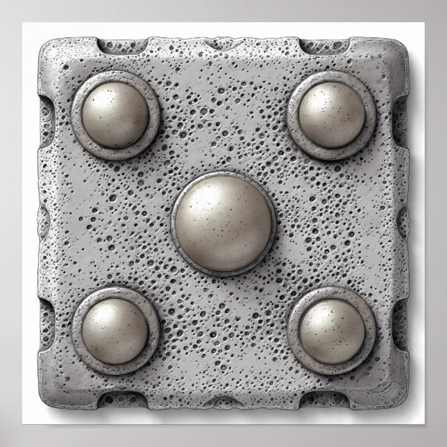 Poster Hyper-Realistic Pitted Cast Iron Texture Template (Devant)