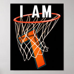 Poster I Am 7 Bysketbyll Theme 7e Anniversaire Celeber