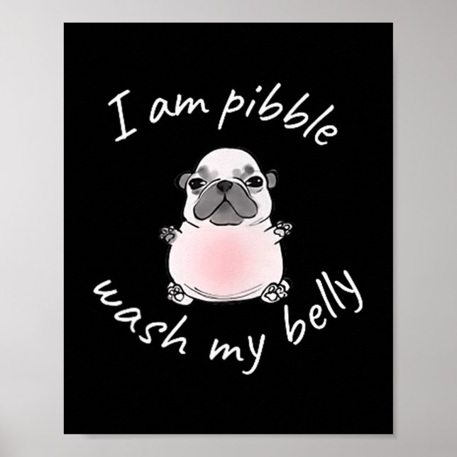 Poster I Am Bble Wash My Belly Bble Meme Funny Dog Brainr (Devant)