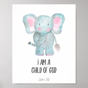 Poster I am Child of God Bible Verse Kids Decor