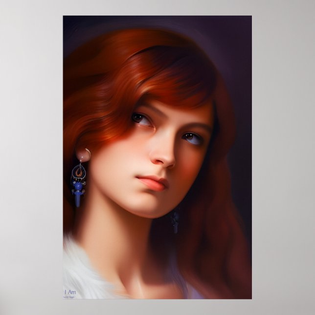 Poster I AM - Emotive AI Imaginaire Art Portrait Imprimer (Devant)