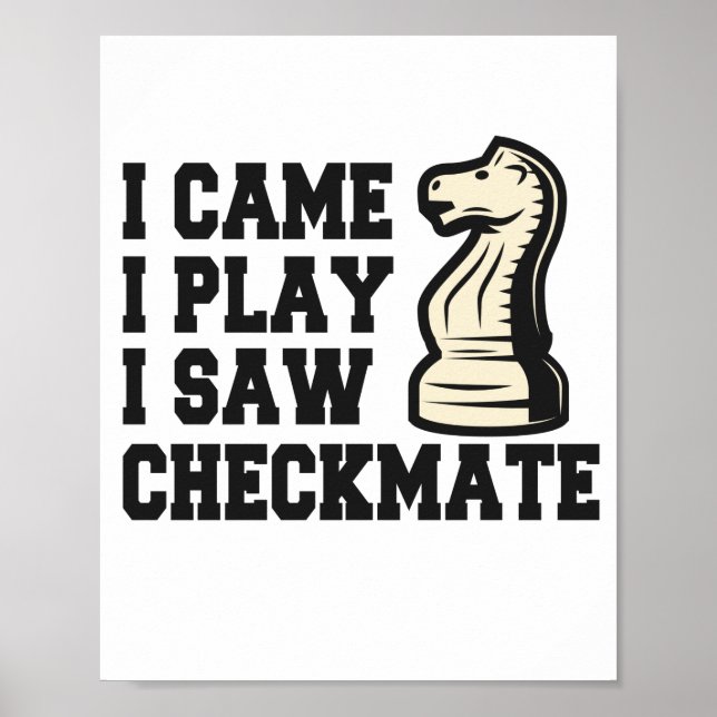 Poster I Cams I Play I Saw Checkmate Funny Chess (Devant)