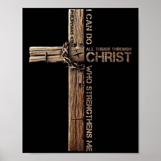 Poster I Can Do All Things Through Christ, Cross Jesus Ch (Devant)