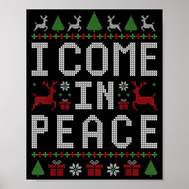 Poster I Come In Peace Couple Matching Ugly Christmas Swe (Devant)