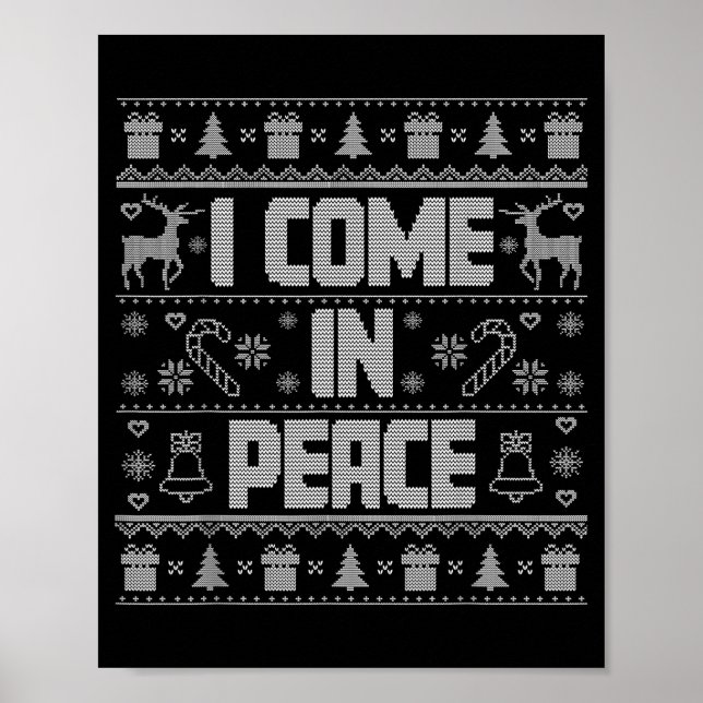 Poster I Come In Peace Couple Matching Ugly Christmas Swe (Devant)
